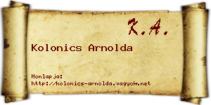 Kolonics Arnolda névjegykártya